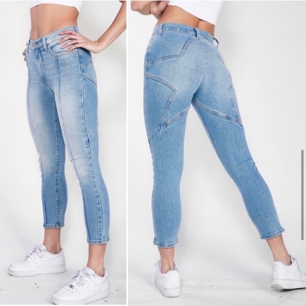 REVICE Venus Star High Waisted Skinny Stretch Denim Blue Jeans Sz‎ 25 Women’s